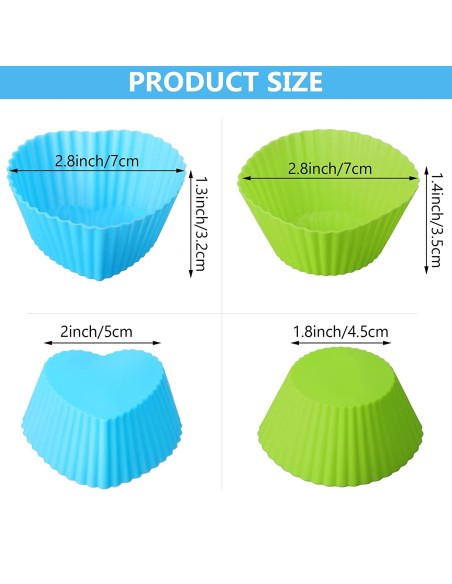 ⭐ Setx12 Moldes de silicona Corazon para cupcakes Muffin Magdalenas ⭐ Setx12 Moldes de silicona Corazon para cupcakes Muffin Magdalenas