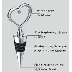 ⭐ Setx2 Tapa Corazón Bar Botella Licor Hermética Reutilizable Bartender