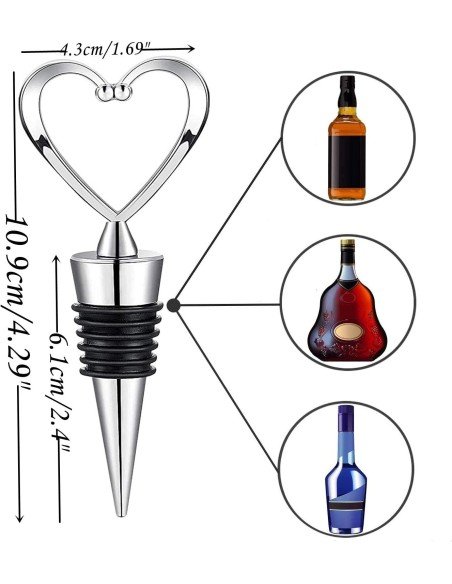 ⭐ Setx2 Tapa Corazón Bar Botella Licor Hermética Reutilizable Bartender ⭐ Setx2 Tapa Corazón Bar Botella Licor Hermética Reutilizable Bartender