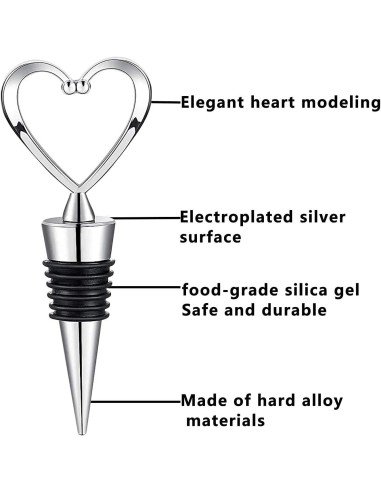 ⭐ Setx2 Tapa Corazón Bar Botella Licor Hermética Reutilizable Bartender