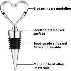 ⭐ Setx2 Tapa Corazón Bar Botella Licor Hermética Reutilizable Bartender
