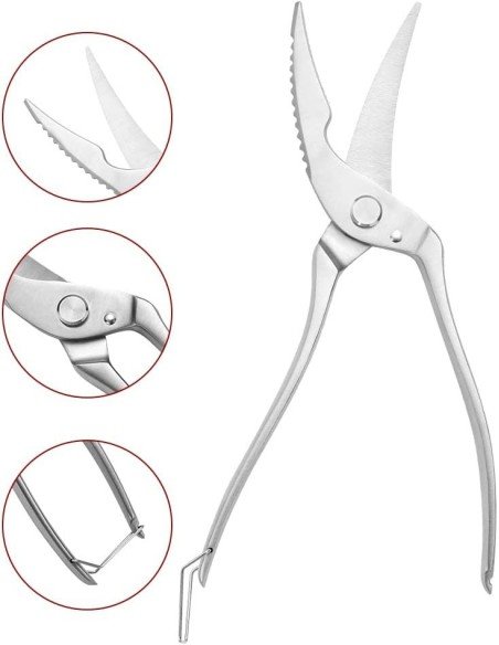 ⭐ Tijera Profesional de Corte Huesos Costillas Marinos Acero Inoxidable