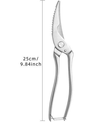 ⭐ Tijera Profesional de Corte Huesos Costillas Marinos Acero Inoxidable