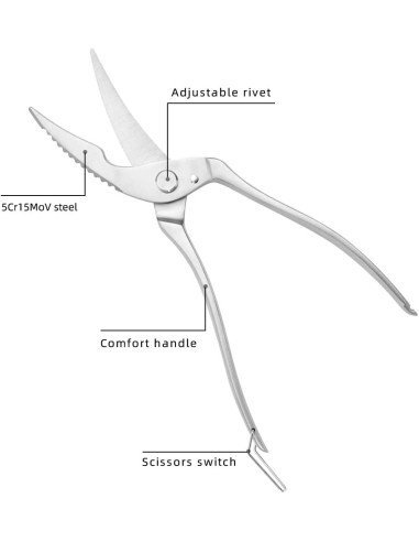 ⭐ Tijera Profesional de Corte Huesos Costillas Marinos Acero Inoxidable