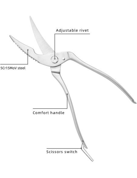 ⭐ Tijera Profesional de Corte Huesos Costillas Marinos Acero Inoxidable