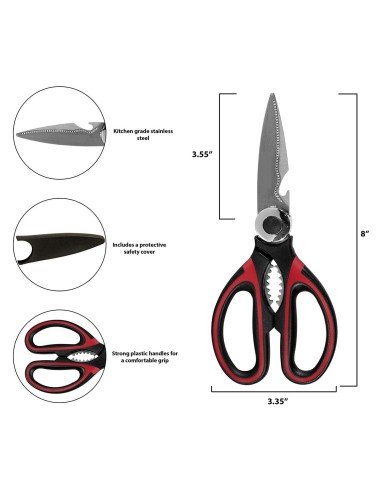 ⭐ Tijeras Cuchillo Cocina Acero Inoxidable Corta Huesos Verduras