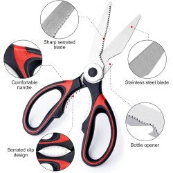 ⭐ Tijeras Cuchillo Cocina Acero Inoxidable Corta Huesos Verduras