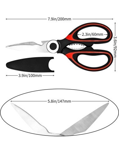 ⭐ Tijeras Cuchillo Cocina Acero Inoxidable Corta Huesos Verduras