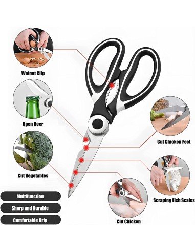⭐ Tijeras Cuchillo Cocina Acero Inoxidable Corta Huesos Verduras