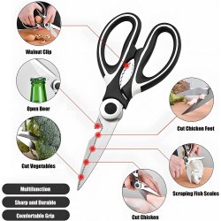 ⭐ Tijeras Cuchillo Cocina Acero Inoxidable Corta Huesos Verduras