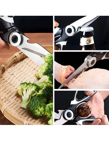 ⭐ Tijeras Cuchillo Cocina Acero Inoxidable Corta Huesos Verduras