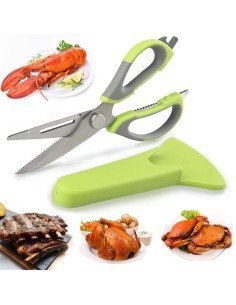 ⭐ Tijeras Cuchillo Cocina Acero Inoxidable Corta Huesos Verduras
