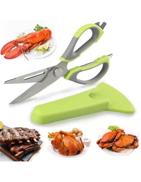 ⭐ Tijeras Cuchillo Cocina Acero Inoxidable Corta Huesos Verduras