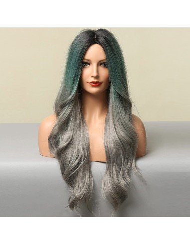 ⭐ Peluca Balayage Cosplay kanekalon degradee Ceniza