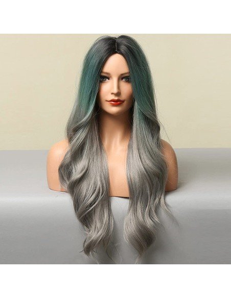 ⭐ Peluca Balayage Cosplay kanekalon degradee Ceniza