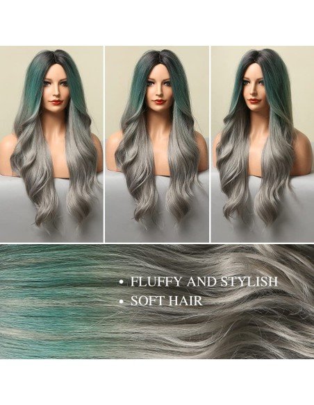 ⭐ Peluca Balayage Cosplay kanekalon degradee Ceniza