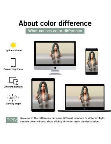 ⭐ Peluca Balayage Cosplay kanekalon degradee Ceniza