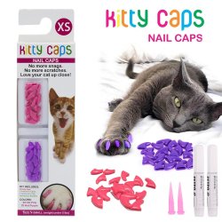 Set x100 Protectores de Uñas Mascota Nails Caps en colores