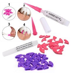 Set x100 Protectores de Uñas Mascota Nails Caps en colores