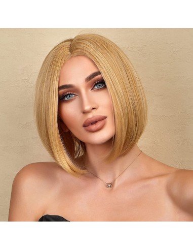 ⭐  Peluca Corta Kanekalon Corte Recto Apariencia Natural