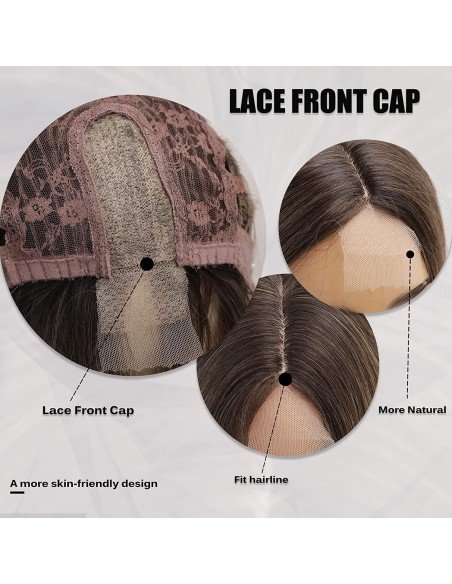 ⭐  Peluca Corta Kanekalon Corte Recto Apariencia Natural