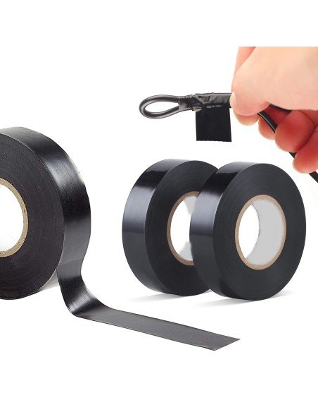 ⭐ Kit x12 Cinta Aislante PVC de Cloruro de Vinilo 19mm x 10mts