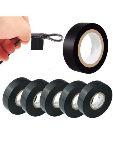⭐ Kitx5 Cinta Aislante PVC de Cloruro de Vinilo 19mm x 10mts