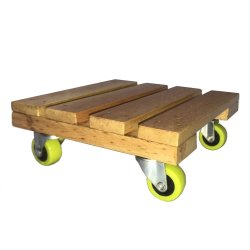 ⭐ Base con Ruedas para Matera soporte cuadrado Madera 20x20cm