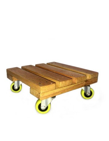 ⭐ Base con Ruedas para Matera soporte cuadrado Madera 20x20cm