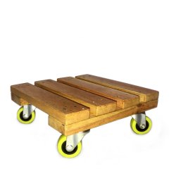 ⭐ Base con Ruedas para Matera soporte cuadrado Madera 20x20cm