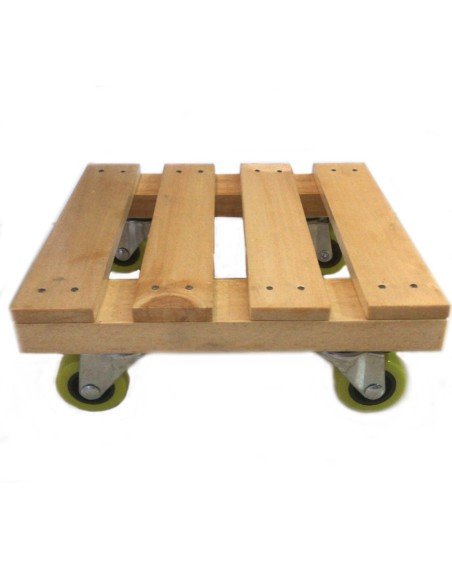 ⭐ Base con Ruedas para Matera soporte cuadrado Madera 20x20cm