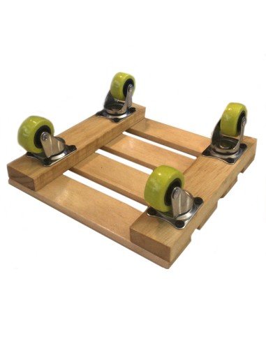 ⭐ Base con Ruedas para Matera soporte cuadrado Madera 20x20cm