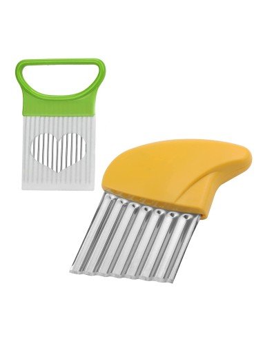 ⭐ Cortador Papas Onduladas + Trincho Tenedor Cebolla Vegetales