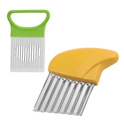 ⭐ Cortador Papas Onduladas + Trincho Tenedor Cebolla Vegetales