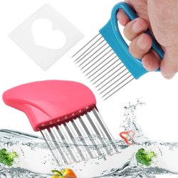 ⭐ Cortador Papas Onduladas + Trincho Tenedor Cebolla Vegetales