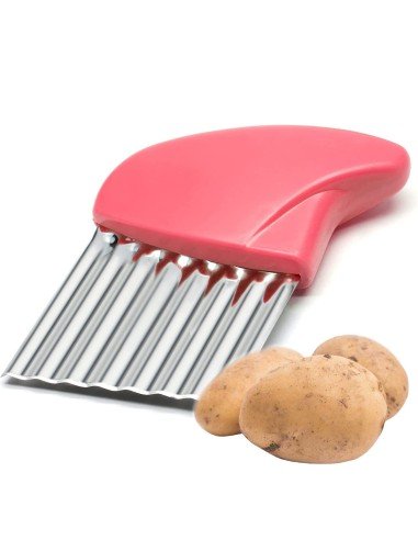 ⭐ Cortador Papas Onduladas + Trincho Tenedor Cebolla Vegetales