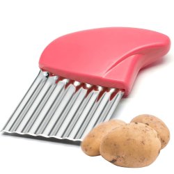 ⭐ Cortador Papas Onduladas + Trincho Tenedor Cebolla Vegetales