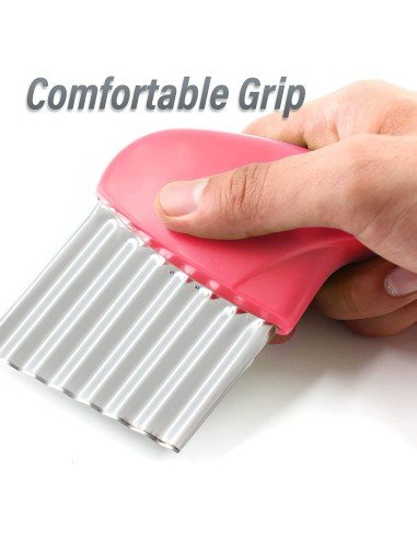 ⭐ Cortador Papas Onduladas + Trincho Tenedor Cebolla Vegetales