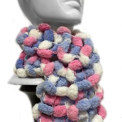 Bufanda Pashmina Pompón tejida a mano cuello Lana abrigo