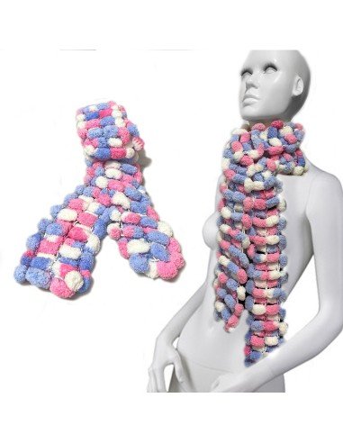 Bufanda Pashmina Pompón tejida a mano cuello Lana abrigo