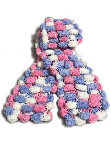 Bufanda Pashmina Pompón tejida a mano cuello Lana abrigo