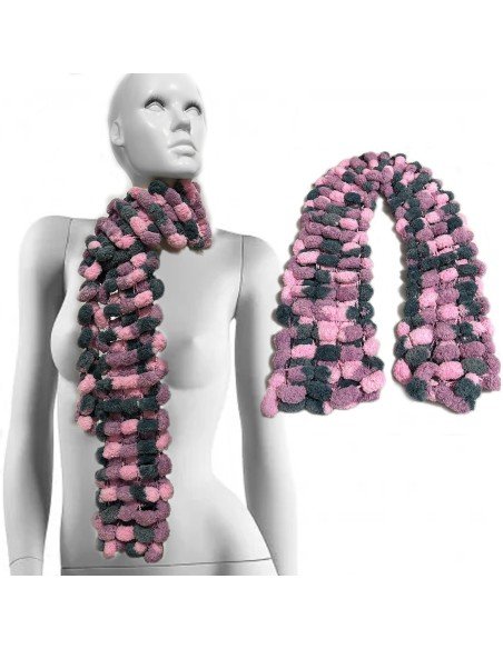 Bufanda Pashmina Pompón tejida a mano cuello Lana abrigo Bufanda Pashmina Pompón tejida a mano cuello Lana abrigo