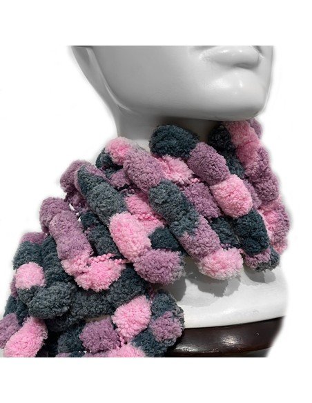 Bufanda Pashmina Pompón tejida a mano cuello Lana abrigo Bufanda Pashmina Pompón tejida a mano cuello Lana abrigo