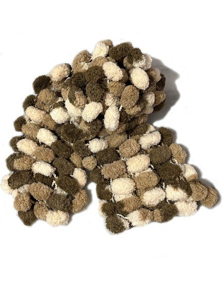 Bufanda Pashmina Pompón tejida a mano cuello Lana abrigo