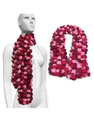 Bufanda Pashmina Pompón tejida a mano cuello Lana abrigo