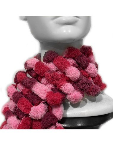 Bufanda Pashmina Pompón tejida a mano cuello Lana abrigo