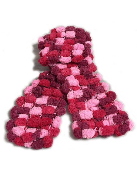 Bufanda Pashmina Pompón tejida a mano cuello Lana abrigo