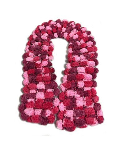 Bufanda Pashmina Pompón tejida a mano cuello Lana abrigo