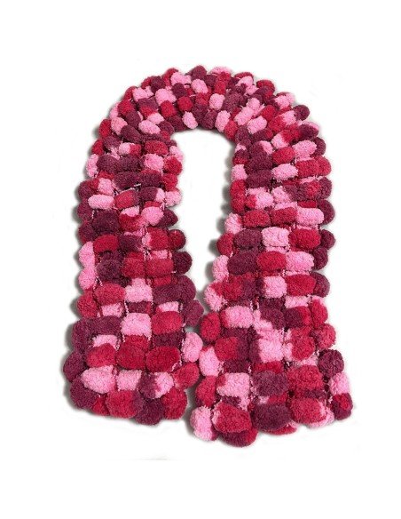 Bufanda Pashmina Pompón tejida a mano cuello Lana abrigo