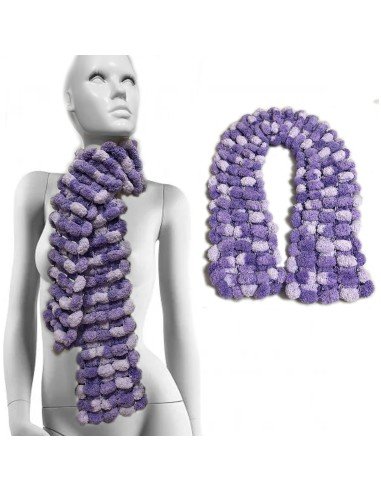 Bufanda Pashmina Pompón tejida a mano cuello Lana abrigo